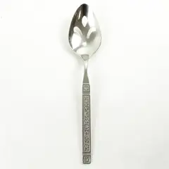 Oneida Silver Wm A Rogers SS Coliseum Pattern Pierced Serving Spoon 8.25" HTF