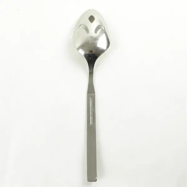 Oneida Silver Wm A Rogers SS Coliseum Pattern Pierced Serving Spoon 8.25" HTF