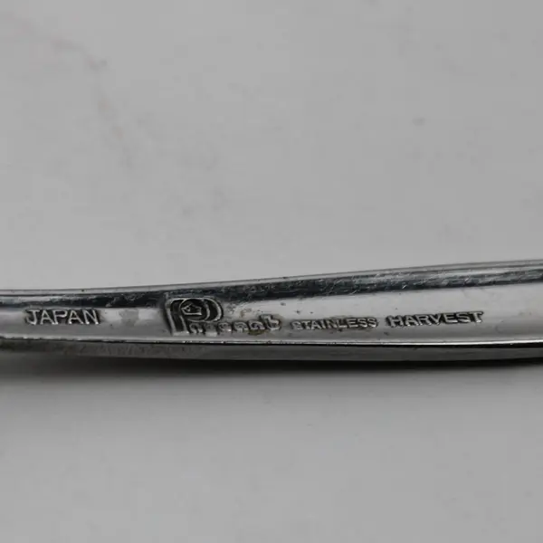 Lot of 4 Pageant Harvest Pattern Stainless Black Accent Teaspoons 6.25" Good