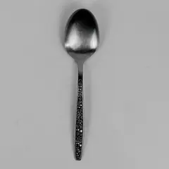 Pageant Harvest Pattern Stainless Black Accent Serving Spoon 8.5" Hard To Find 