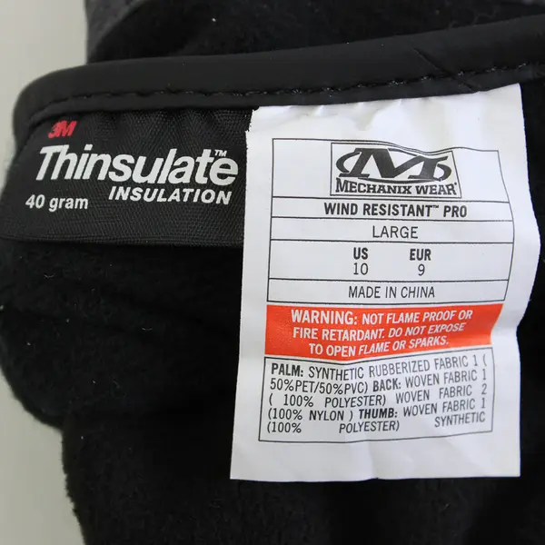 Mechanix Wear Durable Grip Wind Resistant Gloves Sz Large