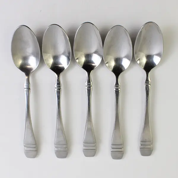 Lot of 5 Oneida Silver Roosevelt Pattern 18/10 SS Oval Shaped Soup Spoons 7" 