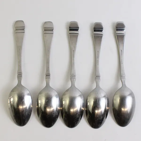 Lot of 5 Oneida Silver Roosevelt Pattern 18/10 SS Oval Shaped Soup Spoons 7" 