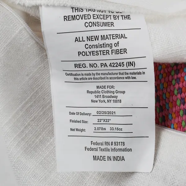 Magaschoni Multicolor Pillowcase 22"x 22"