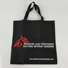 Doctors Without Borders Logo Black Tote Reusable Shopping Bag Eco Friendly
