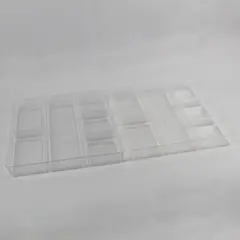 Lot Of 2 Unbranded Clear Plastic Drawer Organizers Stackable 11.75" x 11.75"