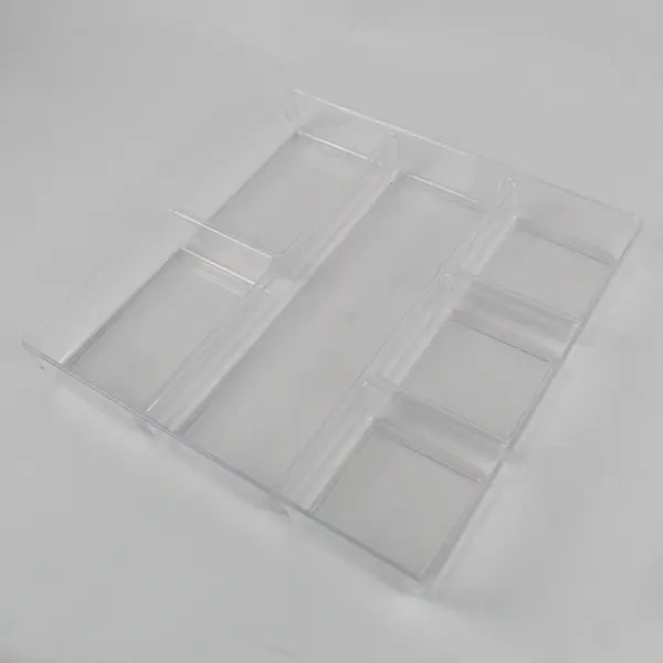 Lot Of 2 Unbranded Clear Plastic Drawer Organizers Stackable 11.75" x 11.75"