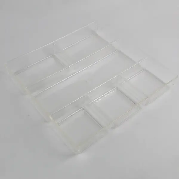 Lot Of 2 Unbranded Clear Plastic Drawer Organizers Stackable 11.75" x 11.75"
