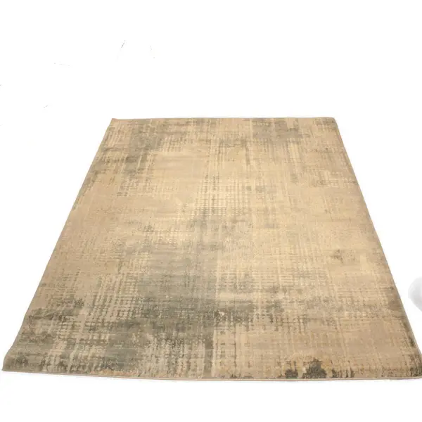 KAS Aura Design 7201 Ivory Grey Area Rug 7'7" x 5'3" Unused Made in Turkey