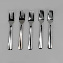 Lot 5 Gourmet Settings Chute River Pattern 18/10 SS Salad Forks 7.25" Rare HTF