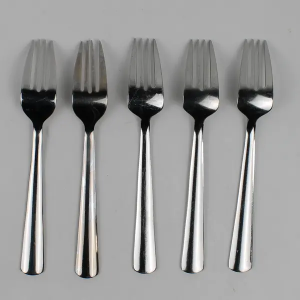 Lot 5 Gourmet Settings Chute River Pattern 18/10 SS Salad Forks 7.25" Rare HTF