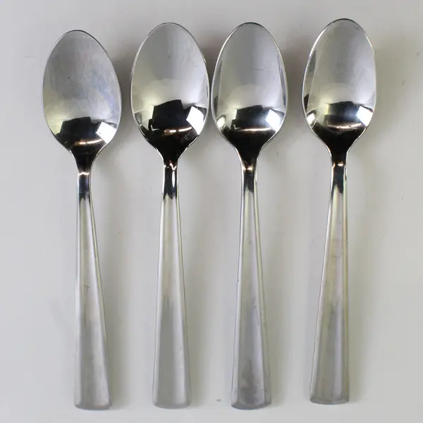 Lot of 4 Gourmet Settings Chute River Pattern 18/10 SS Teaspoons 7.25" Rare HTF