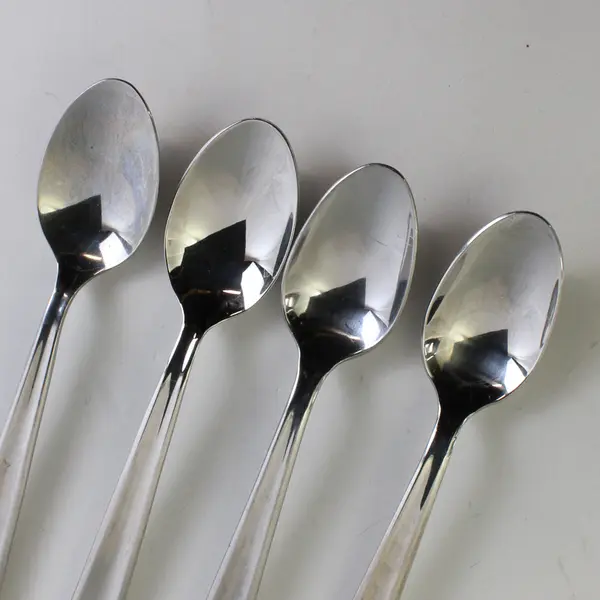 Lot of 4 Gourmet Settings Chute River Pattern 18/10 SS Teaspoons 7.25" Rare HTF