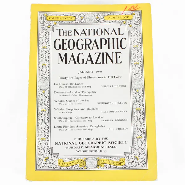 Vintage Lot of 9 National Geographic Magazines 1940 Missing April July Oct