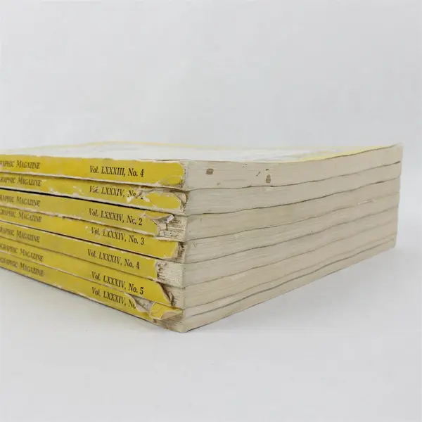 Vintage Lot of 7 National Geographic Magazines 1943 Apr Jul Aug Sept Oct Nov Dec