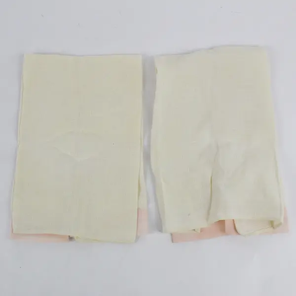 Set of 2 Vintage Pink Embroidered His and Hers Off-White Fingertip Towels