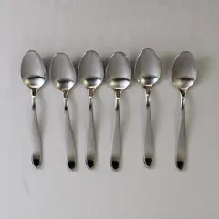 Lot of 6 J A Henckels Gem Satin Pattern 18/10 SS Oval-Shaped Soup Spoons 7.25"