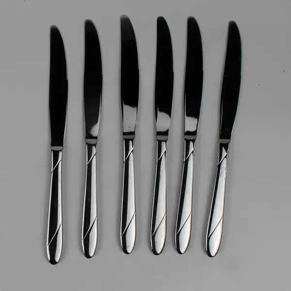 Lot of 6 J A Henckels (Zwilling) Milena Pattern Stainless Dinner Knives 9.25"