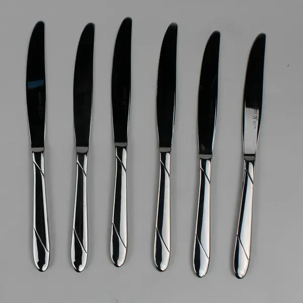 Lot of 6 J A Henckels (Zwilling) Milena Pattern Stainless Dinner Knives 9.25"