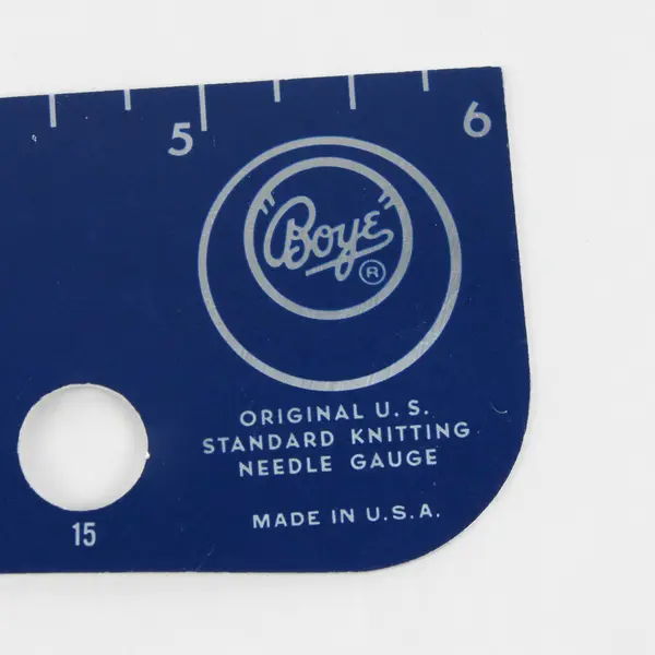 Vintage Boye U.S. Knitting Needle Gauge Metal 2 Inch Stitch Measure 6” Ruler