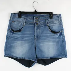 Revolution By Revolt Women's 18W Medium Wash Denim Stretch Shorts 