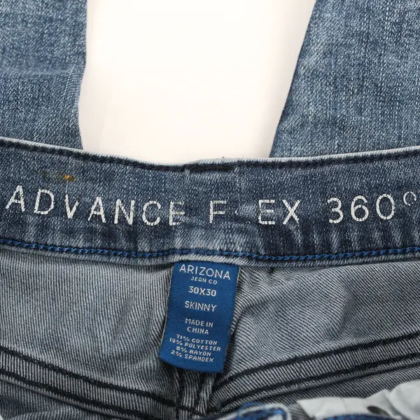 Arizona Jean Co Men's 30x30 Medium Wash Advance Flex 360 Distressed Skinny Jean