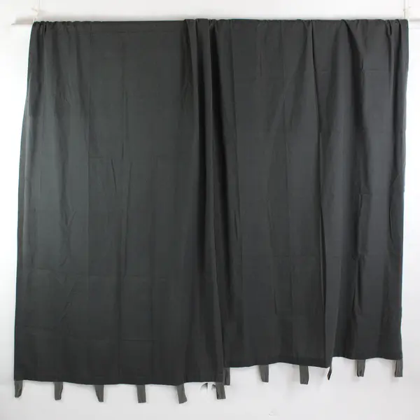 Lot of 2 Park B. Smith Eco Ordinates Gray Cotton Panel Curtains 80"x40"