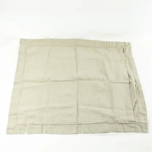 Lot of 2 Pottery Barn Soft Gray 100% Linen Hemstitched Pillow Sham Queen Size