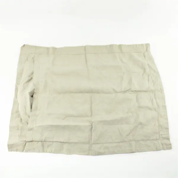 Lot of 2 Pottery Barn Soft Gray 100% Linen Hemstitched Pillow Sham Queen Size