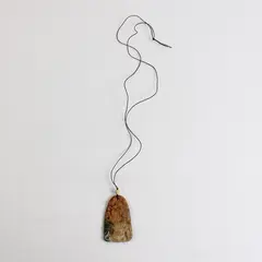 Hand Carved Multicolor Jade Pendant Necklace Double-Sided