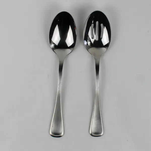 Lot of 2 Mikasa Cosmo Satin Pattern 18/10 Stainless Steel Serving Spoons 9"