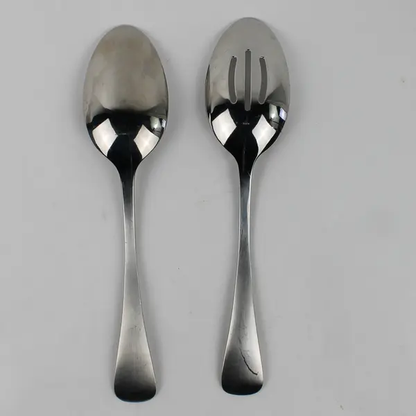 Lot of 2 Mikasa Cosmo Satin Pattern 18/10 Stainless Steel Serving Spoons 9"
