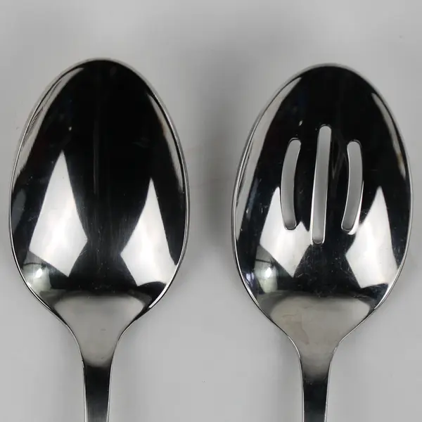 Lot of 2 Mikasa Cosmo Satin Pattern 18/10 Stainless Steel Serving Spoons 9"
