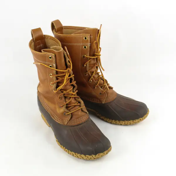 L.L.Bean 8" Bean Boots Men's Size 9N Narrow Brown Leather/Rubber Duck Boots