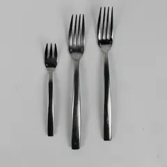 Lot of 3 Mikasa Unknown Pattern Stainless 2 Dinner Forks 1 Cocktail Fork