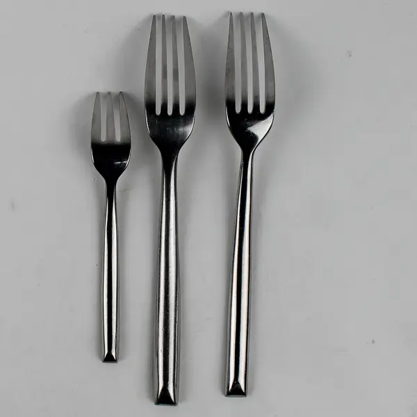 Lot of 3 Mikasa Unknown Pattern Stainless 2 Dinner Forks 1 Cocktail Fork