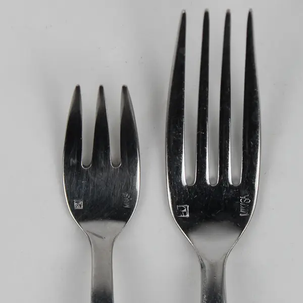Lot of 3 Mikasa Unknown Pattern Stainless 2 Dinner Forks 1 Cocktail Fork