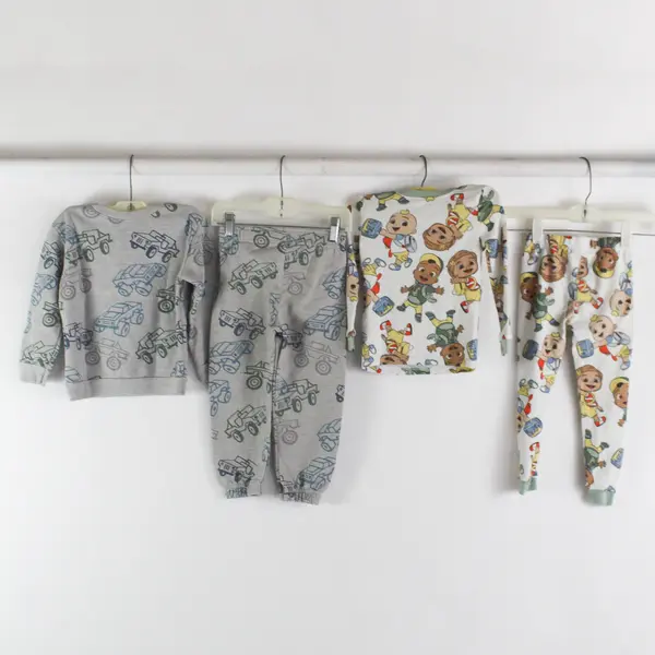 Lot of 4 Baby Boy's 3T Pajama Sets Matching Cocomelon and Garanimals