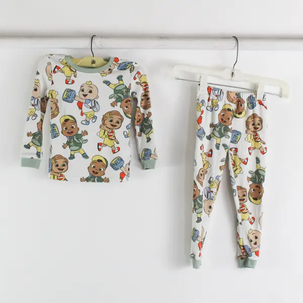 Lot of 4 Baby Boy's 3T Pajama Sets Matching Cocomelon and Garanimals