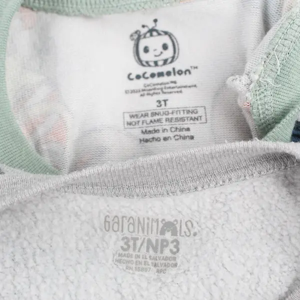 Lot of 4 Baby Boy's 3T Pajama Sets Matching Cocomelon and Garanimals