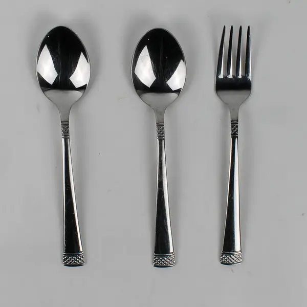 Lot of 3 Cuisinart Crescent Pattern 18/10 SS 1 Salad Fork 2 Oval Soup Spoons 