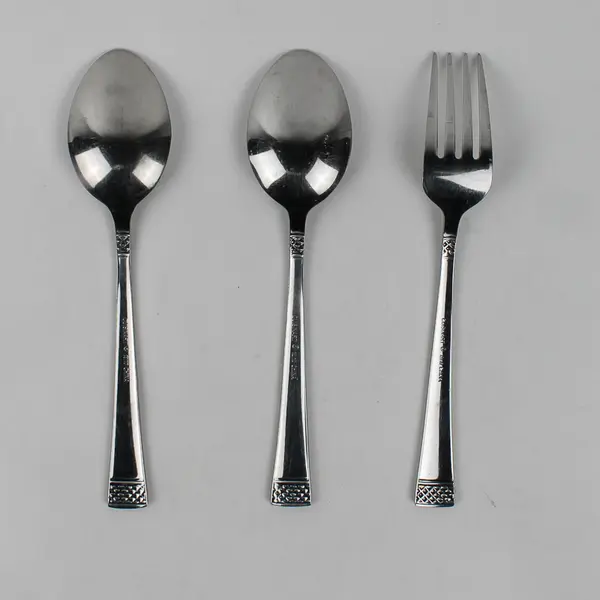 Lot of 3 Cuisinart Crescent Pattern 18/10 SS 1 Salad Fork 2 Oval Soup Spoons 
