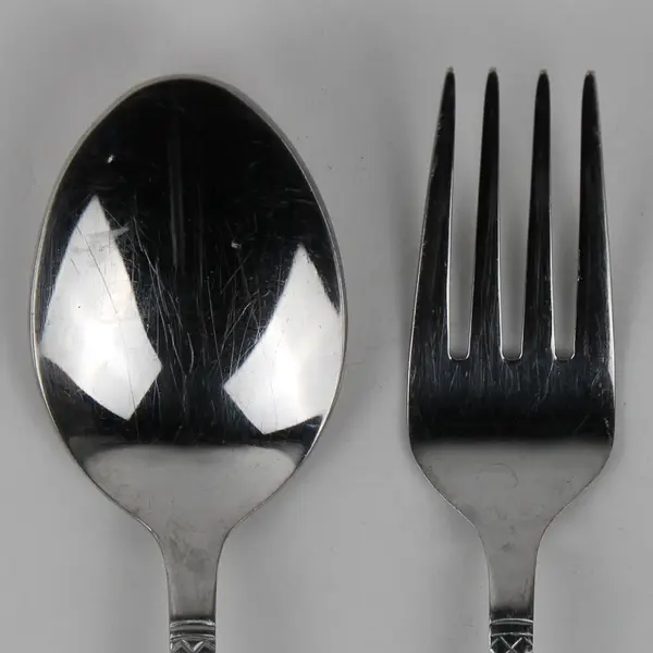 Lot of 3 Cuisinart Crescent Pattern 18/10 SS 1 Salad Fork 2 Oval Soup Spoons 