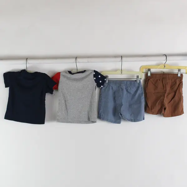 Lot of 4 Baby Boy's 24M 2 Short Sleeve Shirts and 2 Pairs of Shorts