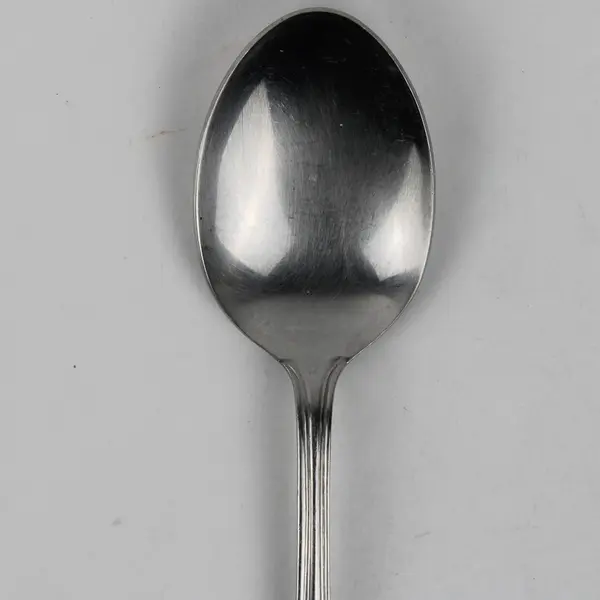 Lot of 2 Cuisinart Arcadia Pattern Crossed Bands 18/10 SS Oval Soup Spoons 7.5"