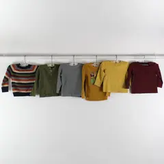 Lot of 6 Baby Boys 2T Long Sleeve Shirts and Sweaters Various Brands and Colors