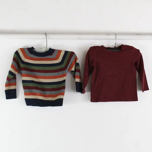 Lot of 6 Baby Boys 2T Long Sleeve Shirts and Sweaters Various Brands and Colors