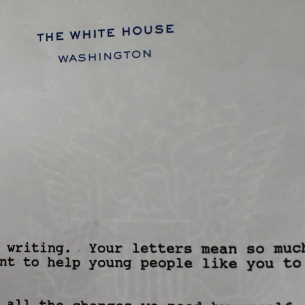 Bill Clinton Autopen Signed Letter To Students Official White House Stationery