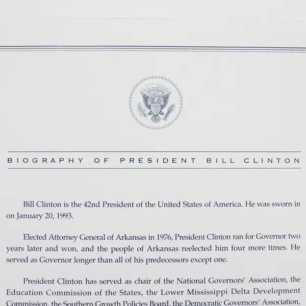 President Bill Clinton Biography Single Page Fact Sheet First Term