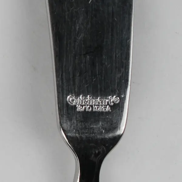 Lot of 2 Cuisinart Bamboo Pattern 18/10 SS 1 Butter Knife 1 Solid Serving Spoon